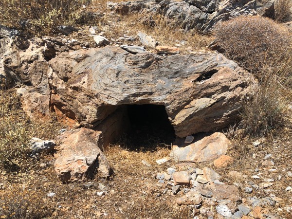Entrance of an ancient mine gallery